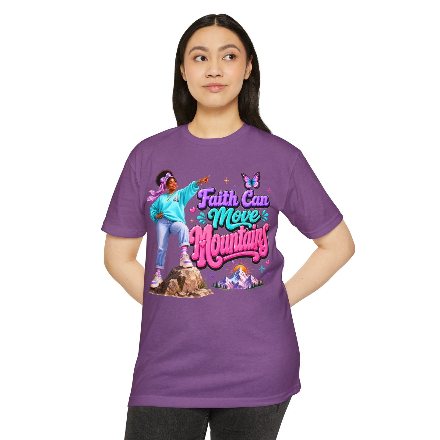 T-Shirt — Faith Can Move Mountains Inspirational Graphic Tee
