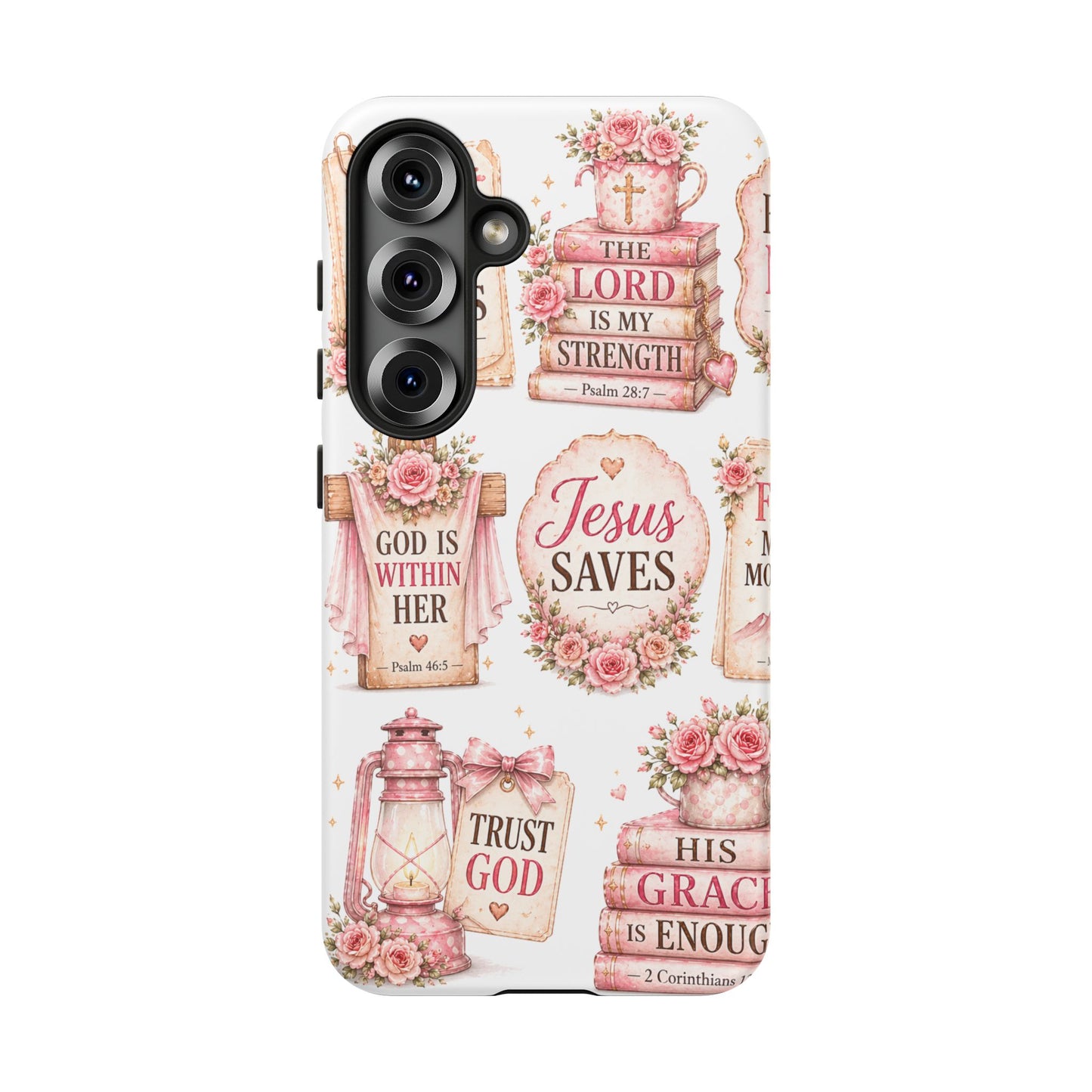Faith Phone Case — 'Jesus Saves' Floral Christian Scripture iPhone Case