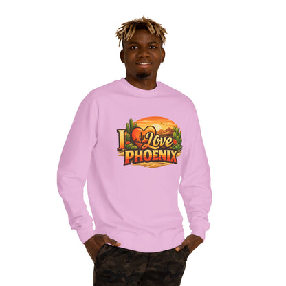 I Love Phoenix Sweatshirt — Desert Sunset Graphic Crewneck