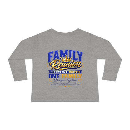 Family Reunion Toddler Long Sleeve Tee — "Different Roots One Family" Kids Shirt