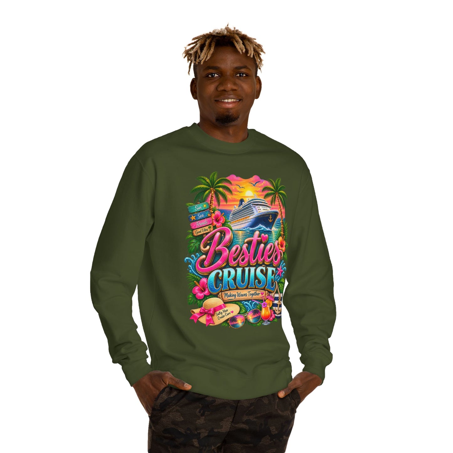 Besties Cruise Sweatshirt - Tropical Girls' Cruise Crewneck