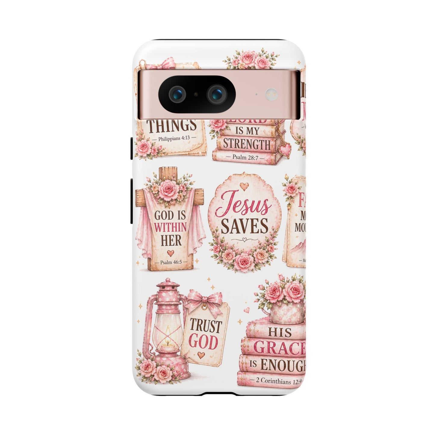 Faith Phone Case — 'Jesus Saves' Floral Christian Scripture iPhone Case