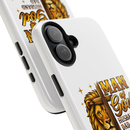 Man of God Lion Phone Case — ‘Man of God’ Christian Protector Dad Gift