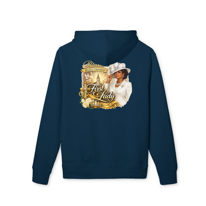First Lady Portrait Hoodie — Elegant Gold Rose Graphic