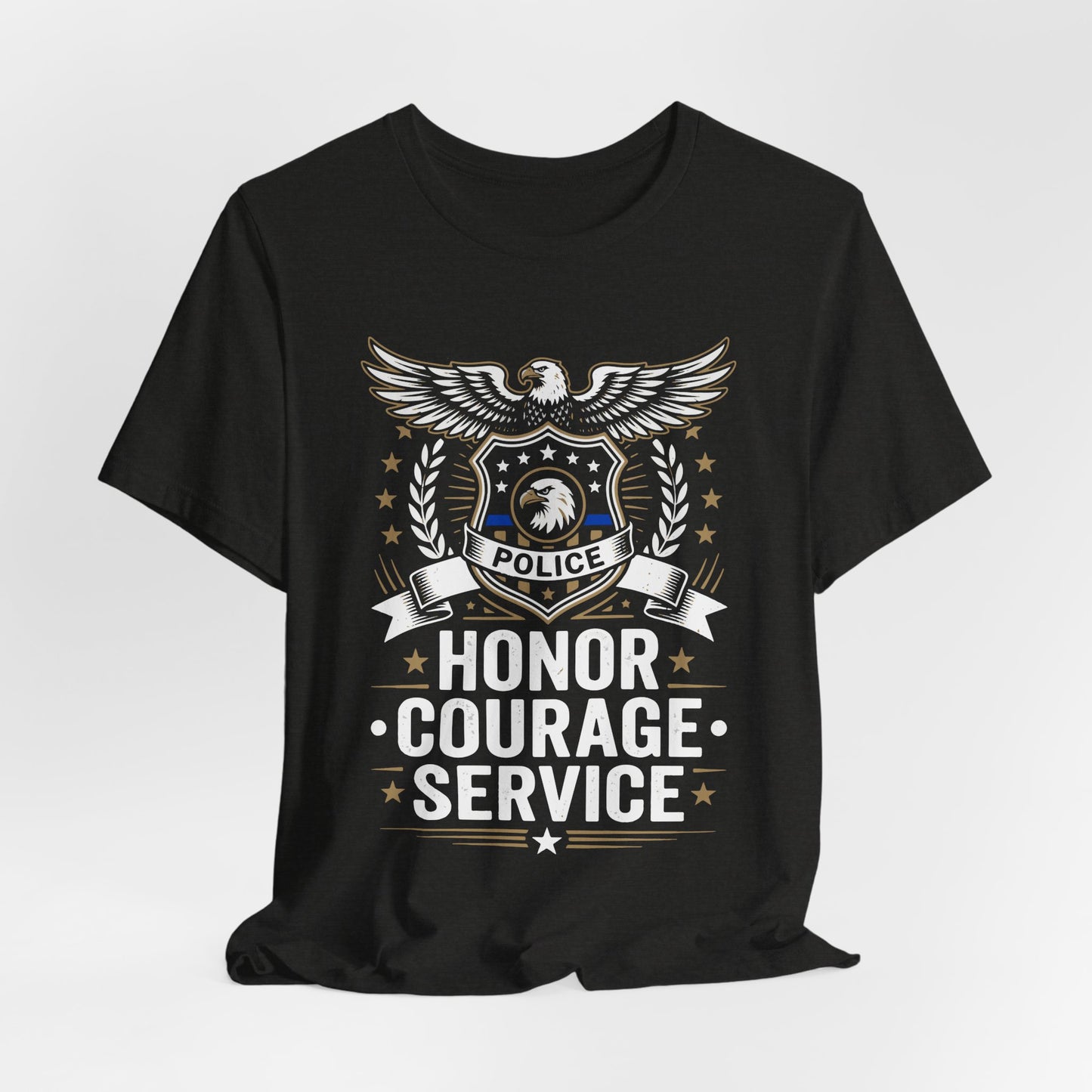 Police Honor Courage Service T-Shirt — Law Enforcement Tribute Tee