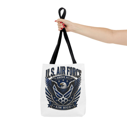 U.S. Air Force Eagle Tote Bag - "Aim High" Military Canvas Tote
