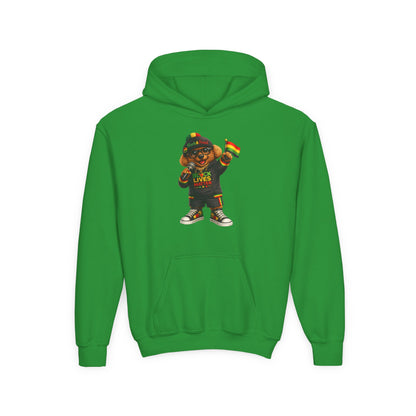 Youth Hoodie — Black Lives Matter Rasta Bear Kids Pullover