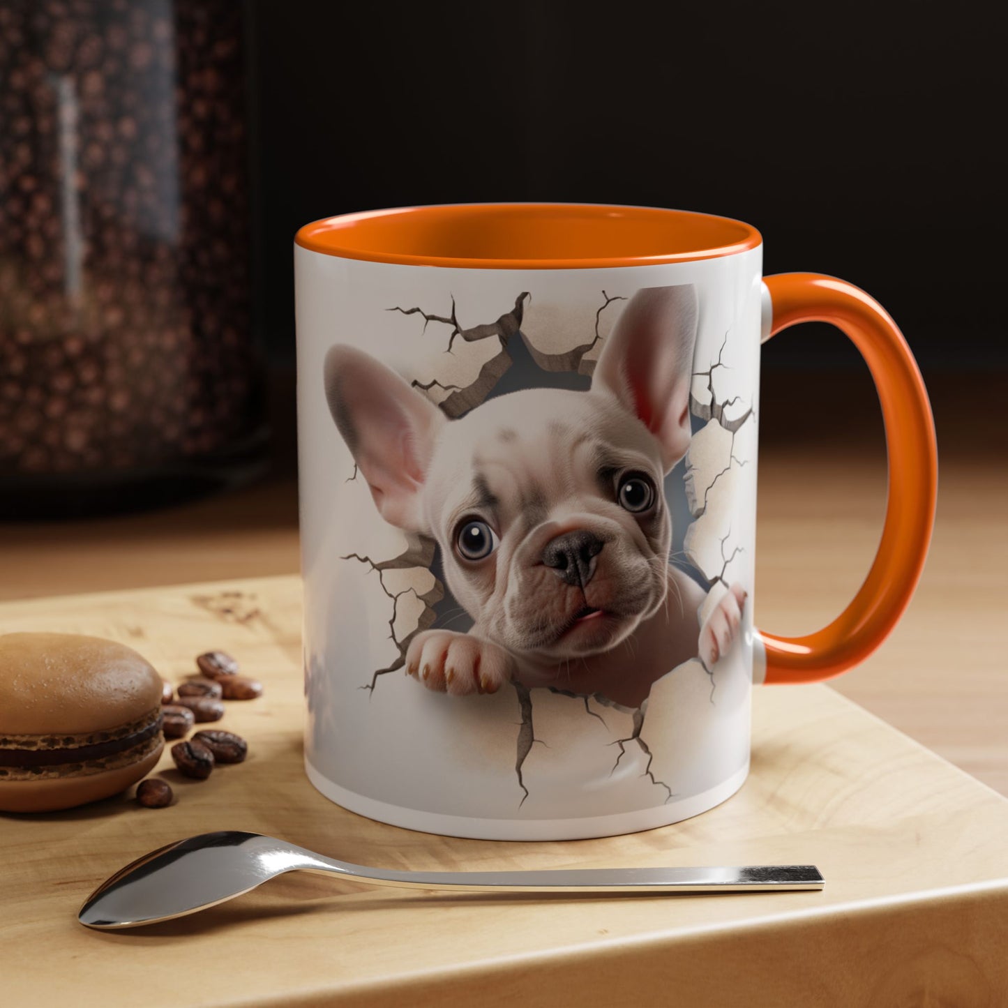 French Bulldog Peekaboo Coffee Mug – Cute Puppy 11/15oz Accent Mug