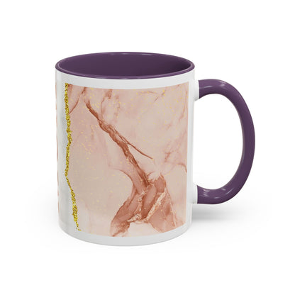 Mom Marble Accent Coffee Mug — Rose Gold & Gold Vein 11/15oz Gift