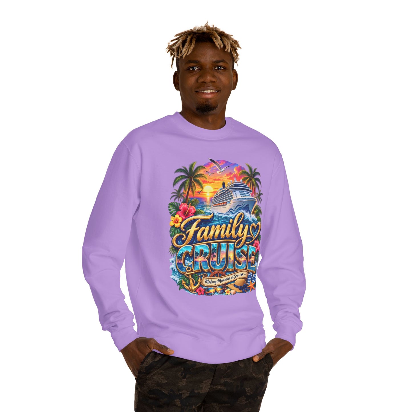 Family Cruise Sweatshirt – Tropical Cruise Vacation Crew Neck