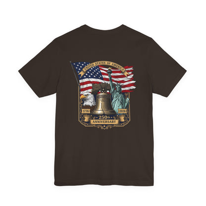 Liberty 250th Anniversary T-Shirt — American Flag, Liberty Bell & Statue of Liberty Tee