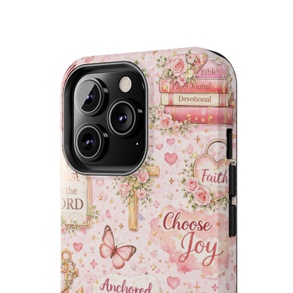 Anchored In Christ Phone Case | Christian floral iPhone Case