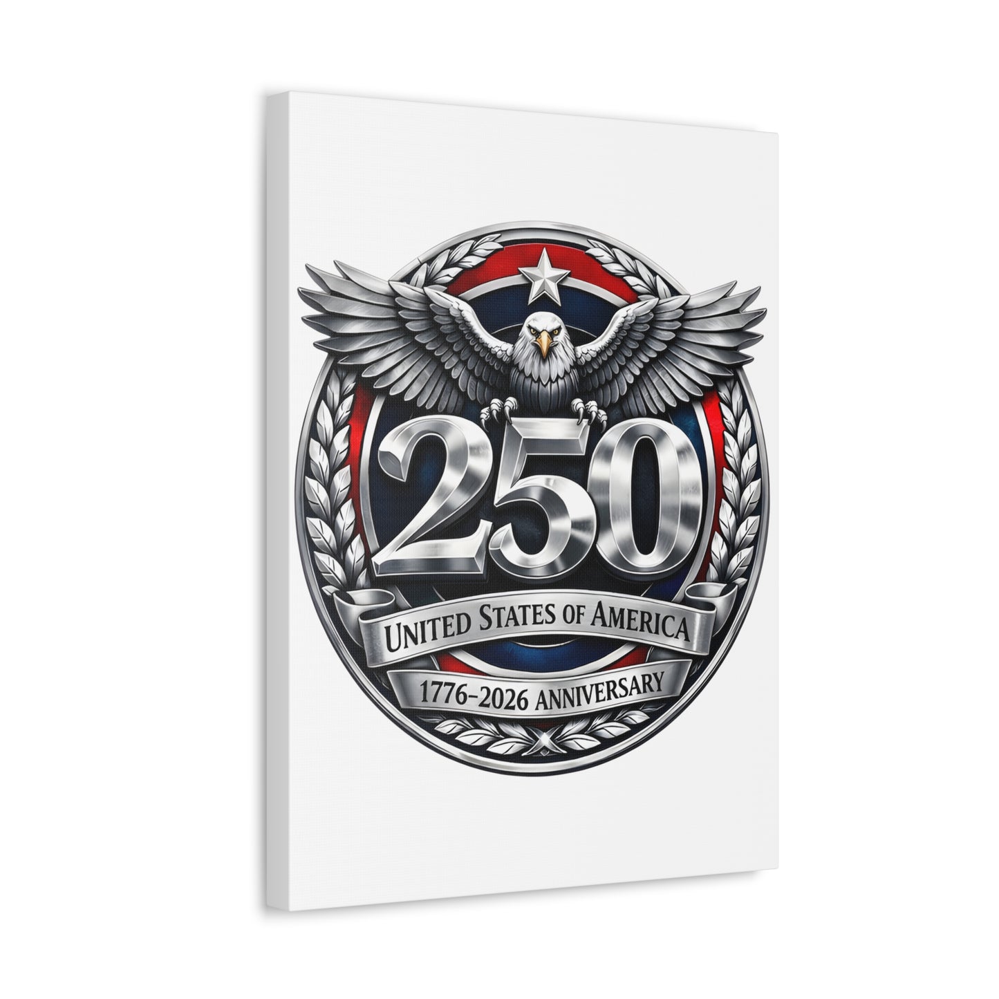250th United States Anniversary Canvas — Patriotic Eagle Wall Art (1776–2026)