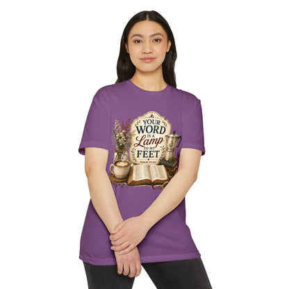 Bible Verse T-Shirt — "Your Word Is a Lamp to My Feet" Inspirational Christian Tee