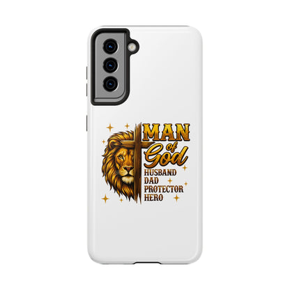 Man of God Lion Phone Case — ‘Man of God’ Christian Protector Dad Gift
