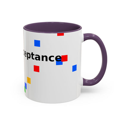 Autism Acceptance Accent Coffee Mug – Colorful Puzzle Square Design (11/15 oz)