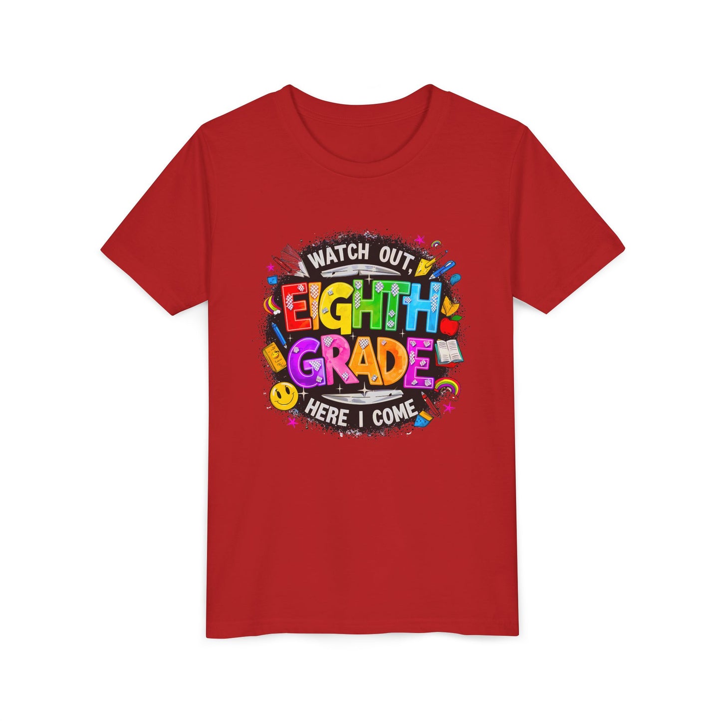 Eighth Grade Kids T‑Shirt — "Watch Out, Eighth Grade Here I Come" Back-to-School Tee