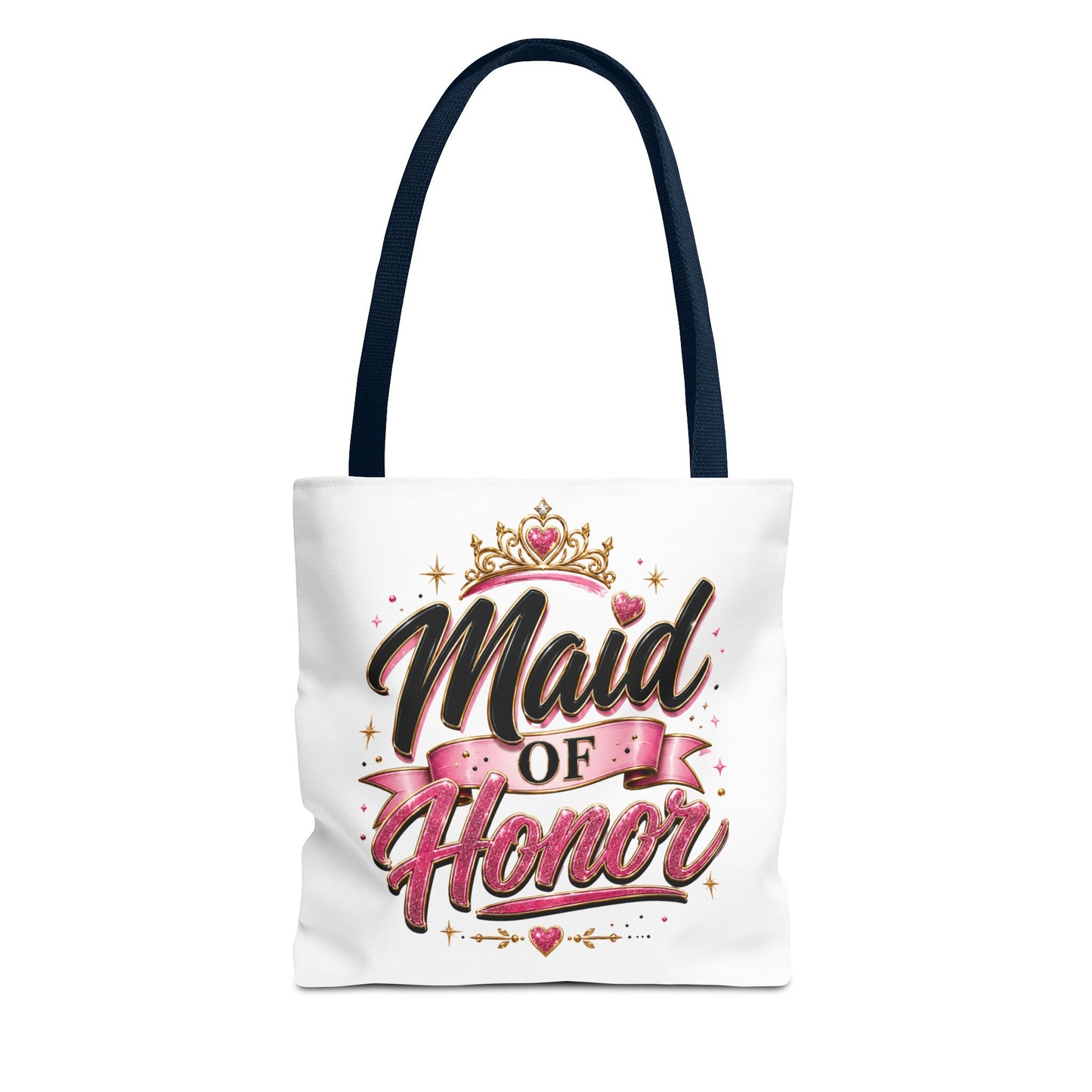 Maid of Honor Tote Bag — Pink Crown Bridal Party Tote for Weddings & Bachelorette