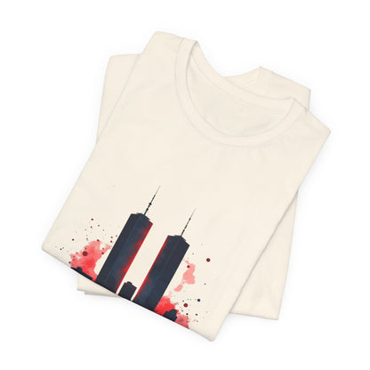 9/11 Never Forget T-Shirt — World Trade Center Memorial Tee