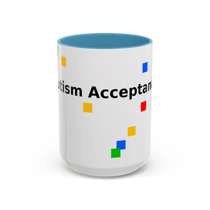 Autism Acceptance Accent Coffee Mug – Colorful Puzzle Square Design (11/15 oz)