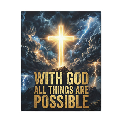 "With God All Things Are Possible" Canvas Wall Art