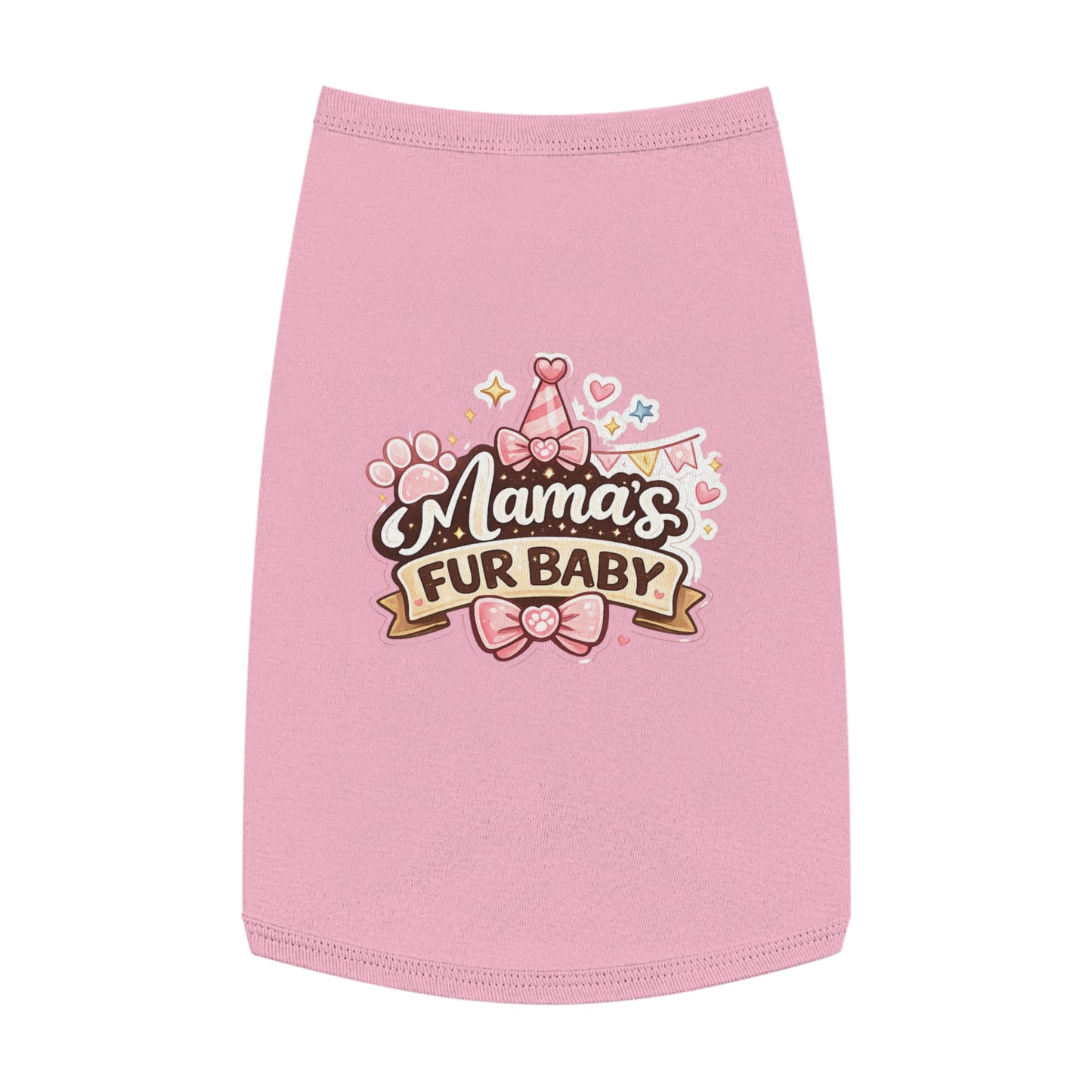 Mama's Fur Baby Pet Tank Top — Cute Paw & Bow Dog Shirt