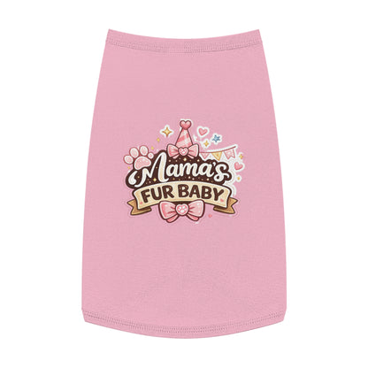 Mama's Fur Baby Pet Tank Top — Cute Paw & Bow Dog Shirt