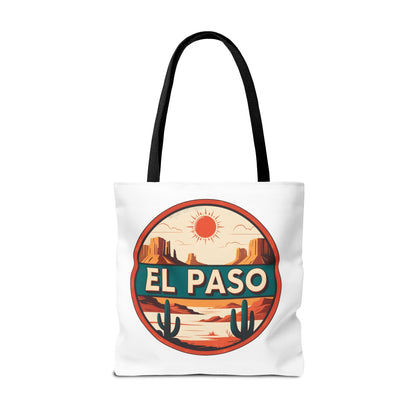 El Paso Desert Sunset Tote Bag — Vintage Southwestern Travel Canvas Tote