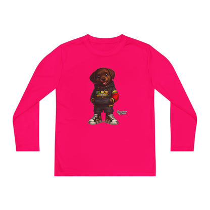 Kids Long Sleeve Tee — Rasta Teddy 'Black Excellence' Graphic