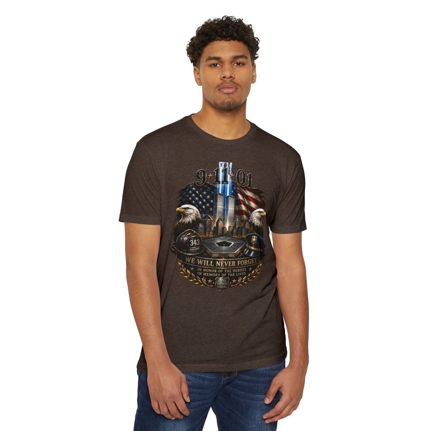 9/11 We Will Never Forget Memorial T-Shirt