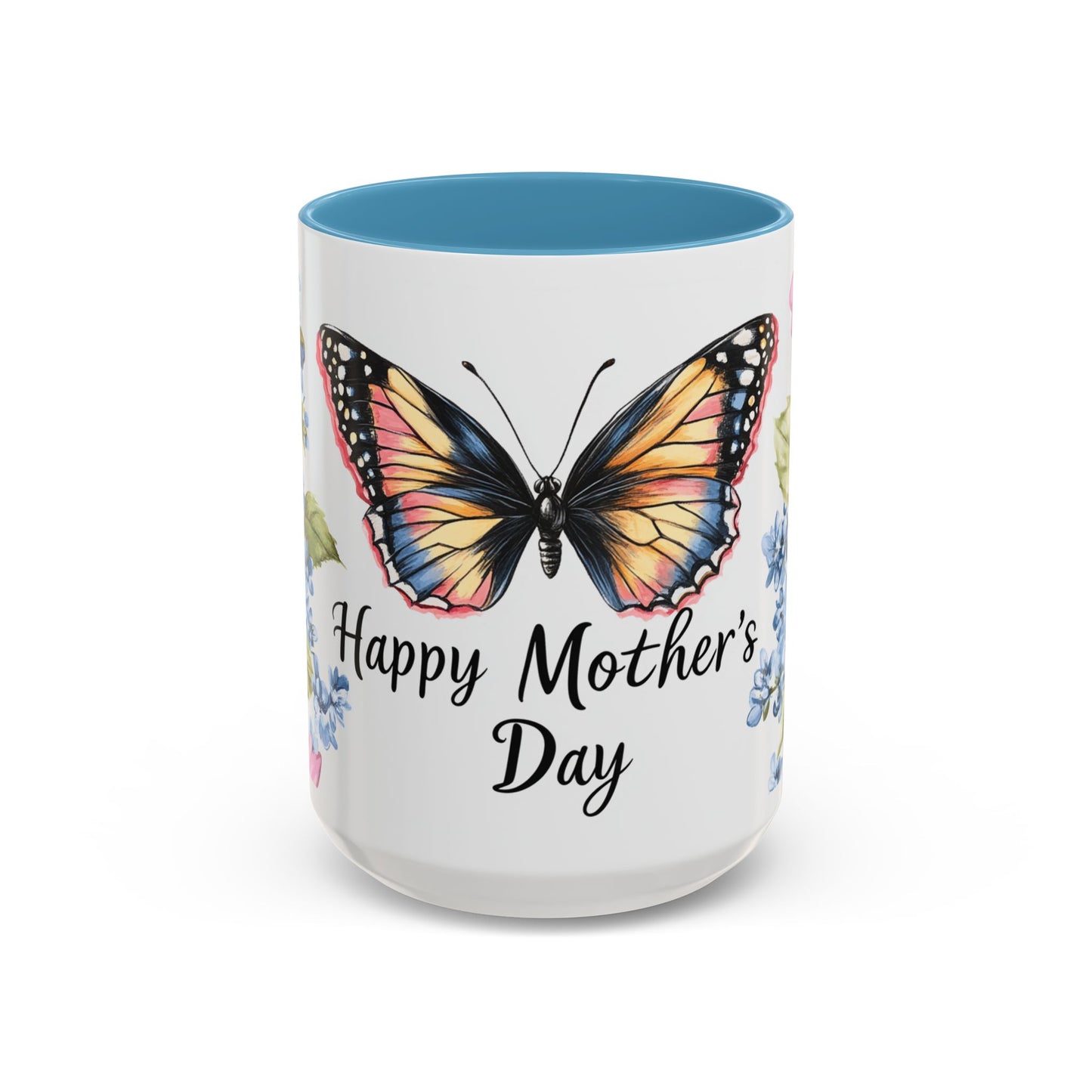 Mother's Day Butterfly Floral Accent Coffee Mug – "Happy Mother's Day"
