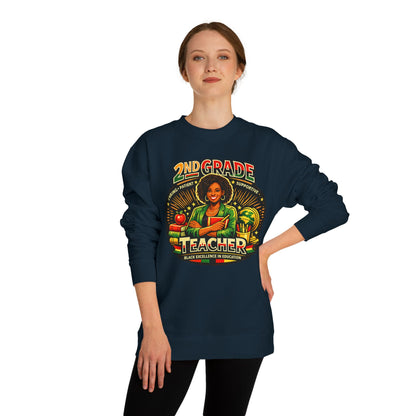 2nd Grade Teacher Sweatshirt — Proud Black Educator Crewneck