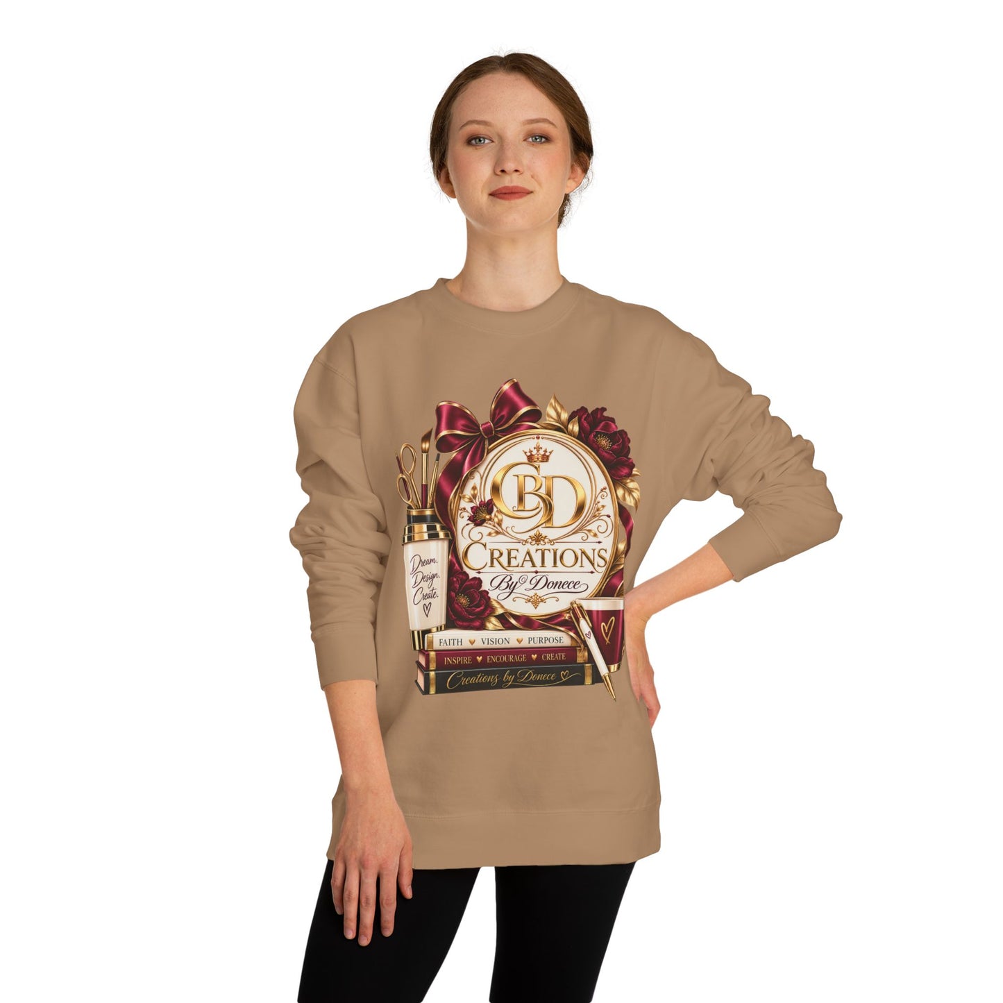 Creations by Damaris Graphic Sweatshirt — Cozy Artist Logo Crewneck