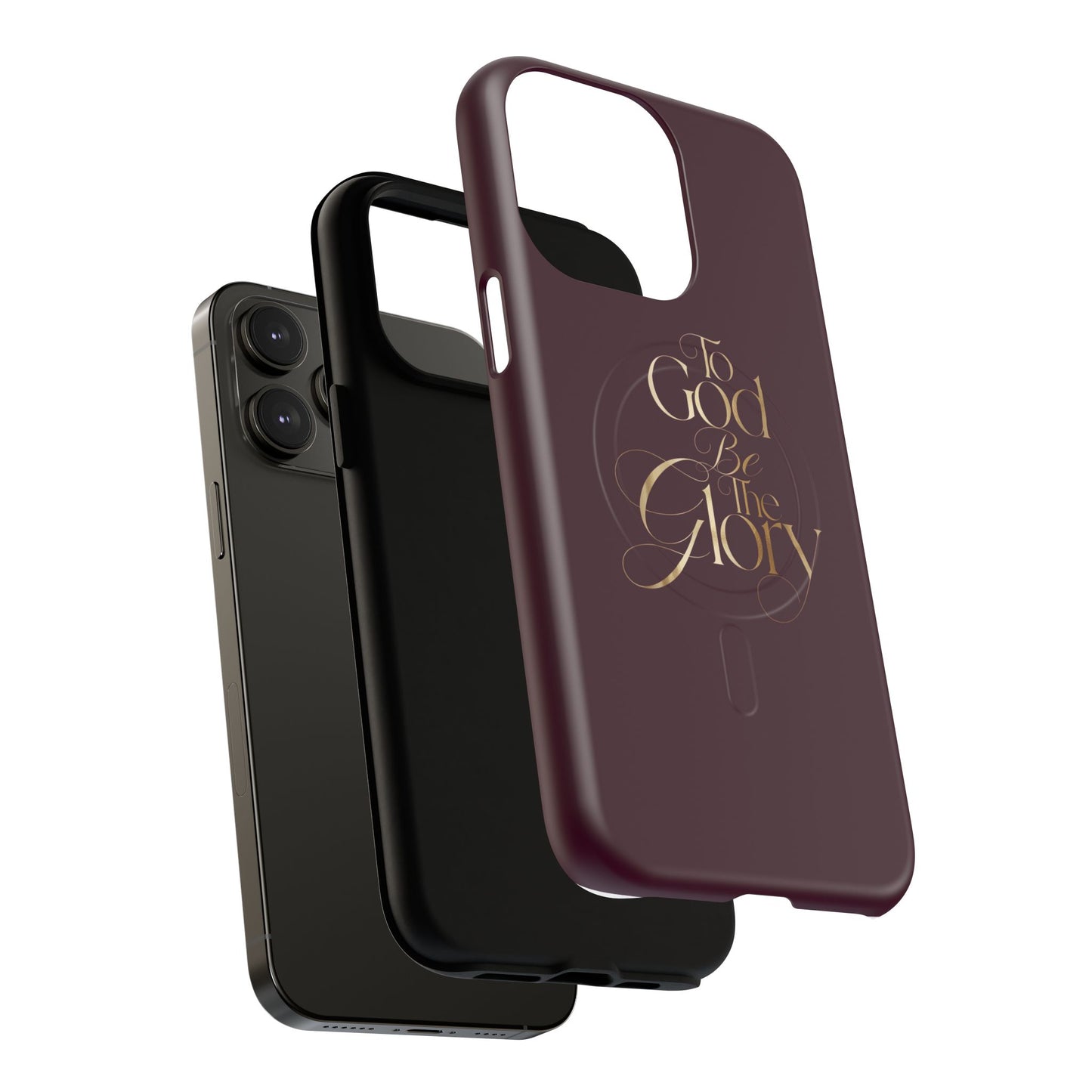 "To God Be The Glory" Tough Magnetic Phone Case — Burgundy Christian iPhone Cover