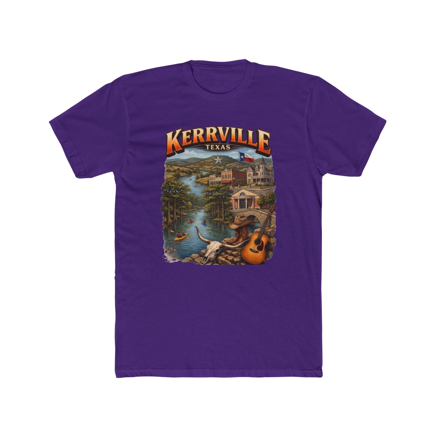 Kerrville Texas Scenic T-Shirt — Riverfront Guitar Vintage Travel Tee