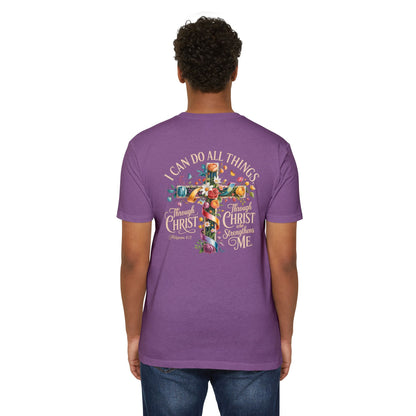 Christian Cross T‑Shirt — “I Can Do All Things Through Christ” Inspirational Tee