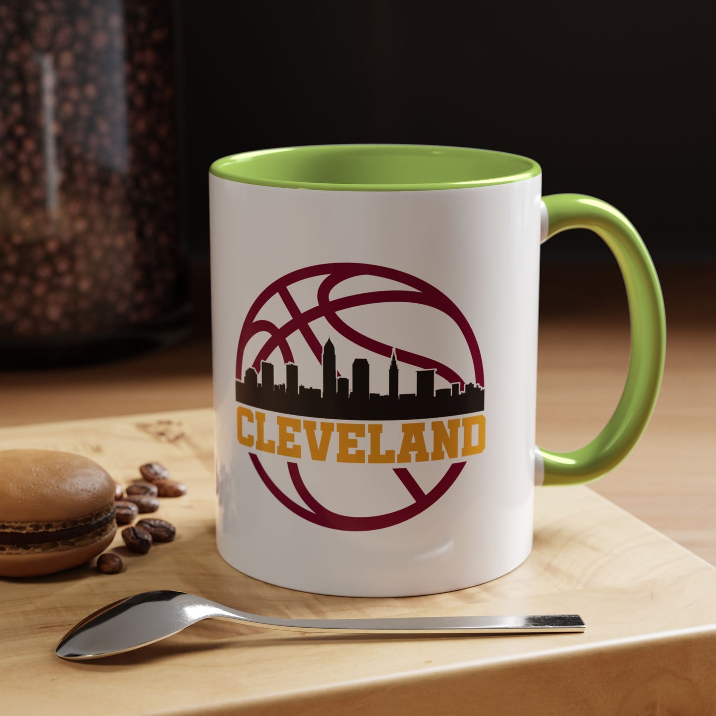 Cleveland Basketball Skyline Accent Coffee Mug (11/15 oz)