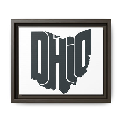 Ohio State Shape Matte Canvas Wall Art — Framed Modern State Typography Print