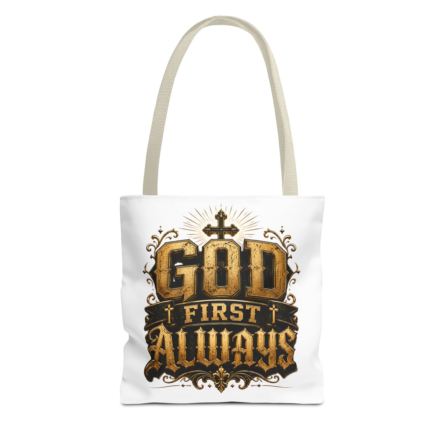 God First Always Tote Bag — Christian Faith Inspirational Canvas Tote