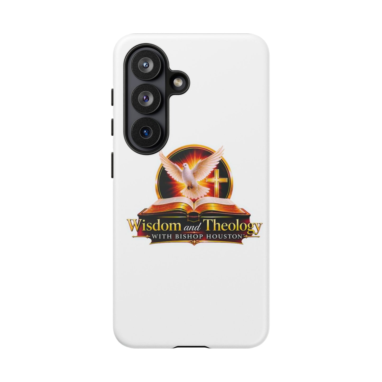 Wisdom and Theology Phone Case — Christian Dove & Cross Protective Tough Case