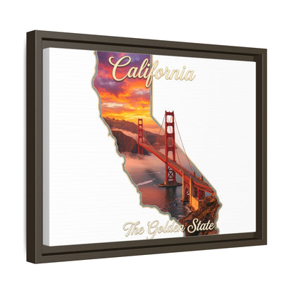 California Golden Gate Map Matte Canvas Print (Framed)