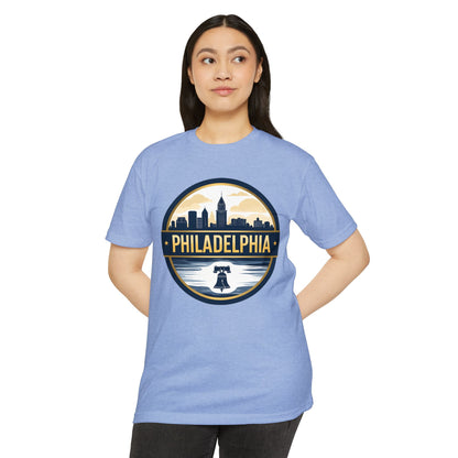 Philadelphia Skyline T-Shirt — City Skyline & Liberty Bell Graphic