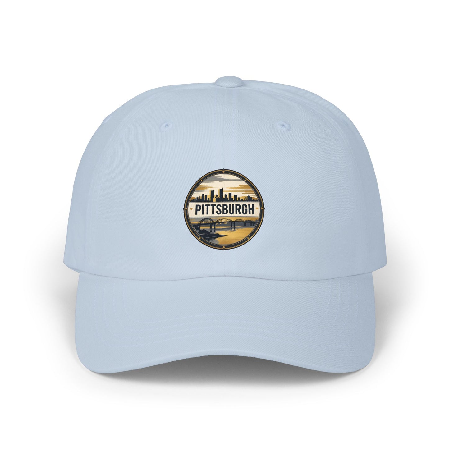 Pittsburgh Skyline Dad Cap – Vintage Round Patch Hat