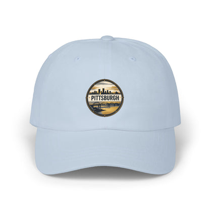 Pittsburgh Skyline Dad Cap – Vintage Round Patch Hat