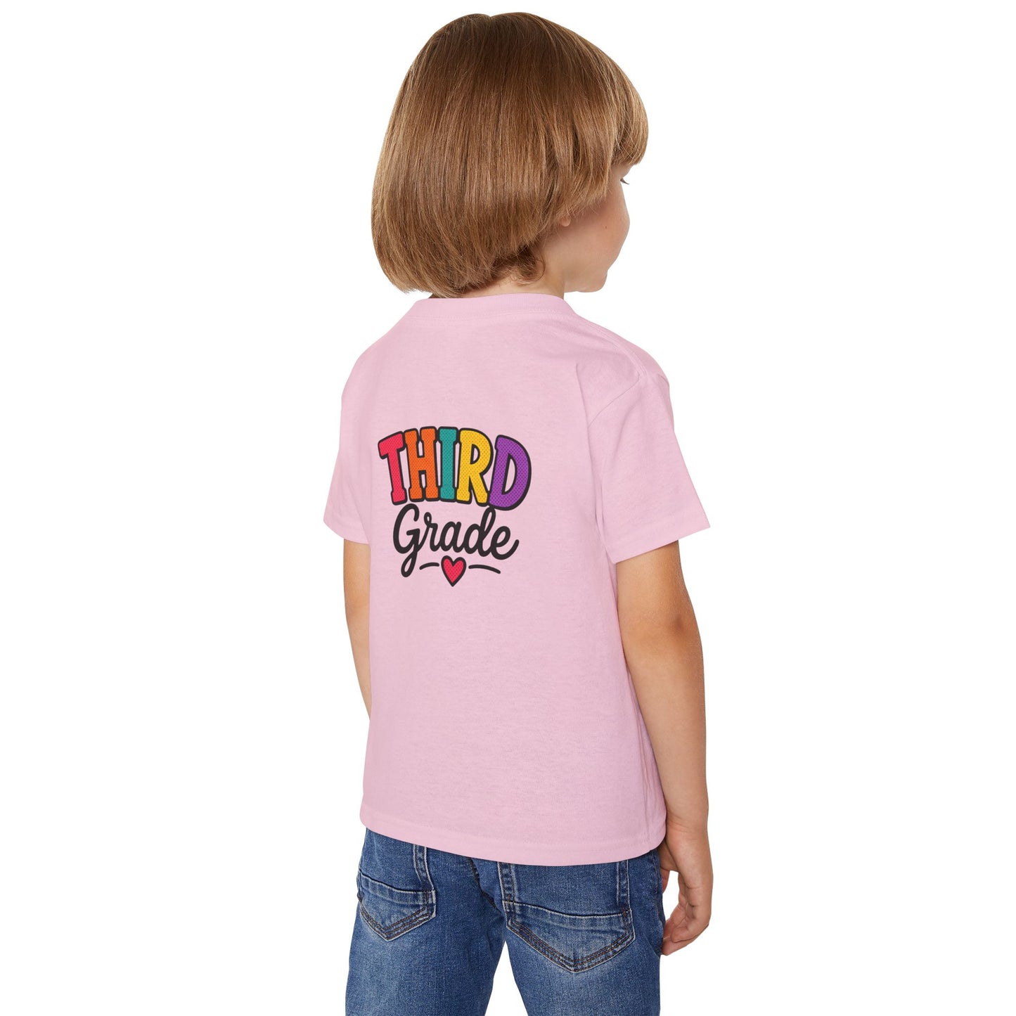 Third Grade Toddler T-Shirt – Colorful Back-to-School Shirt with Heart