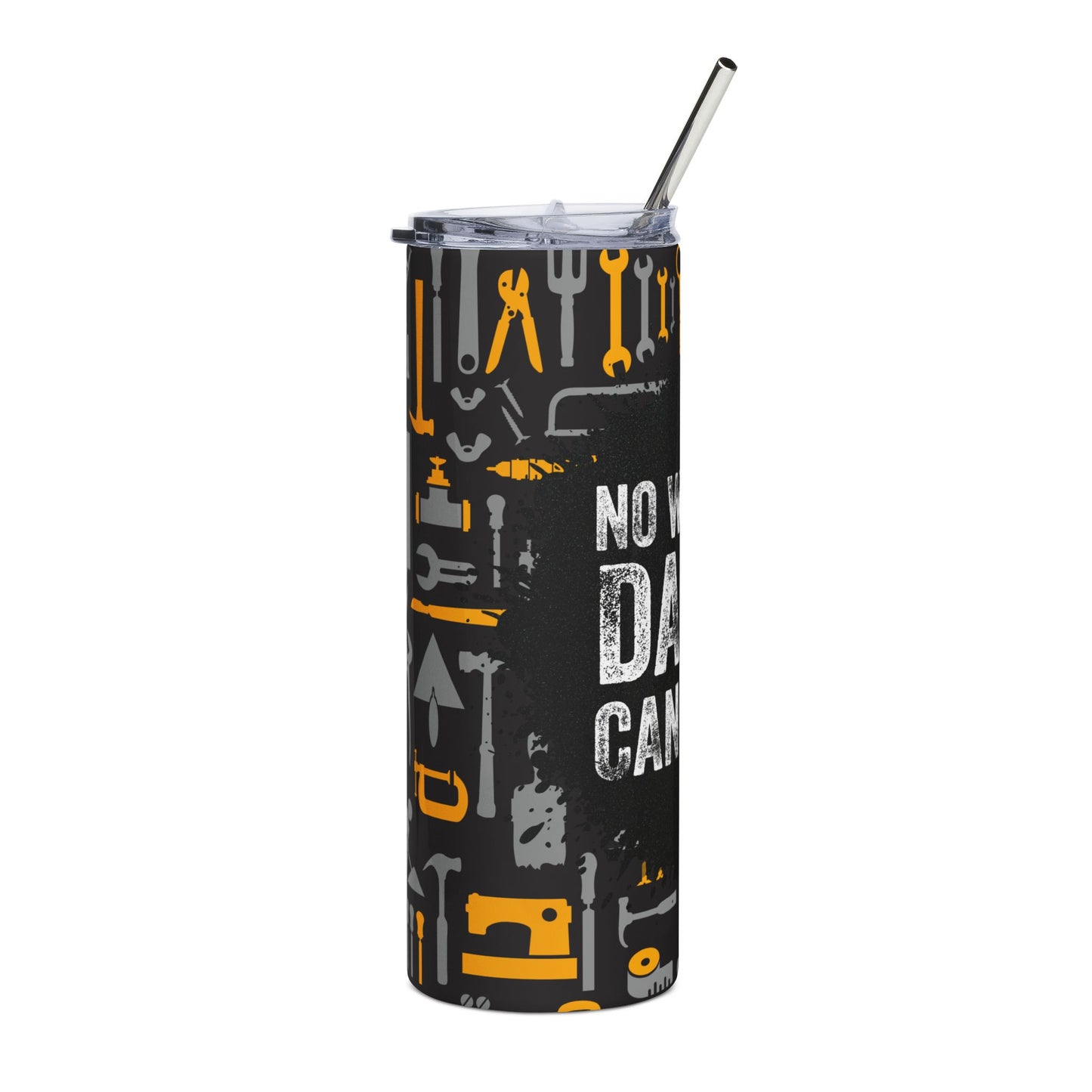 20oz Stainless Tumbler — “No Worries Daddy Can Fix It” Tool-Pattern Travel Cup