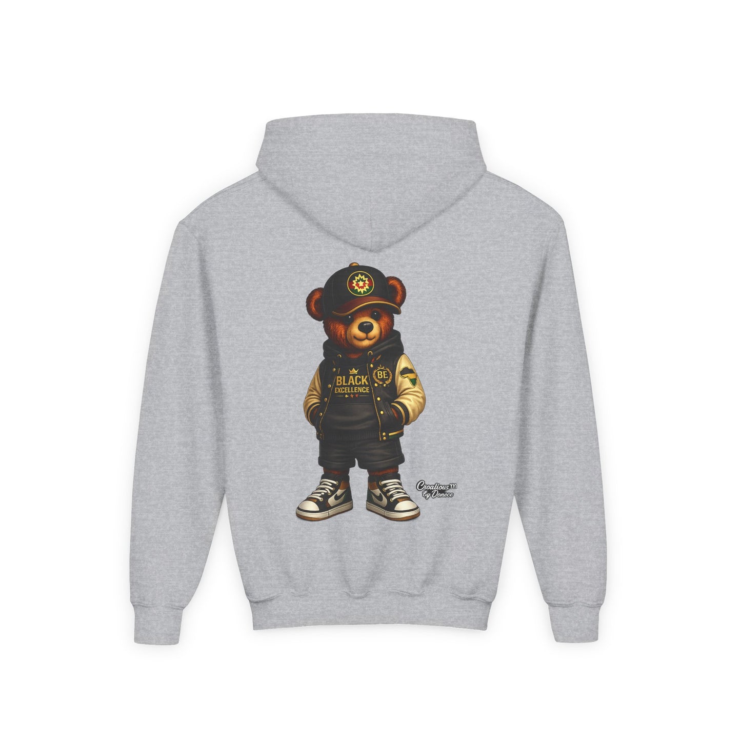 Youth Teddy Bear Hoodie — Cool Streetwear Bear Graphic Sweatshirt