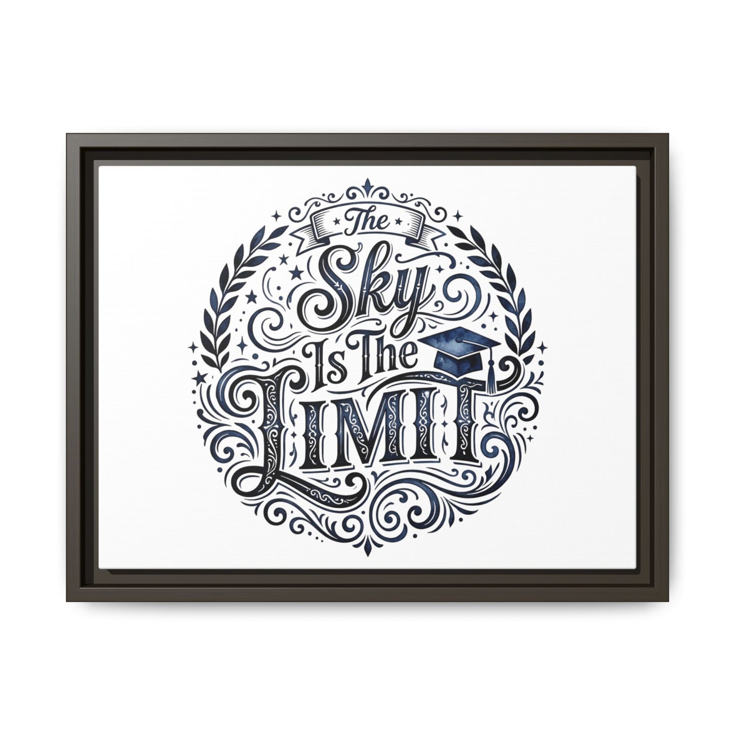 The Sky Is The Limit Framed Canvas — Inspirational Graduation Wall Art