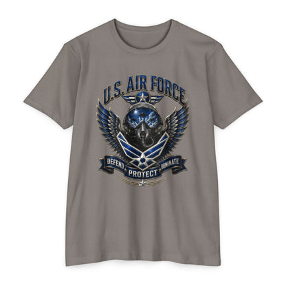 U.S. Air Force Skull Wings T-Shirt — Defend Protect Dominate Military Tee