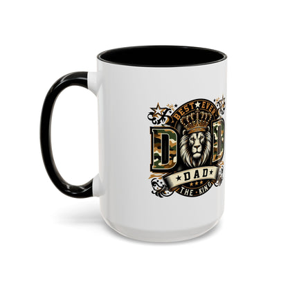 Dad Coffee Mug — "Best Ever Dad" Lion Crest Accent Mug (11/15oz)